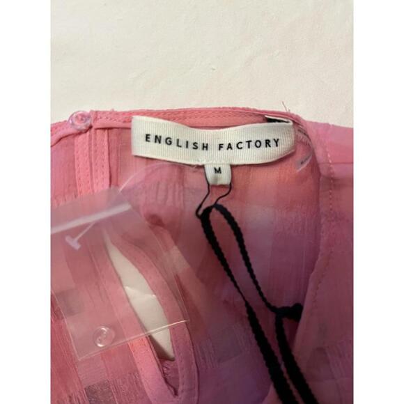 English Factory pink checkered blouse NWT M - Picture 5 of 6